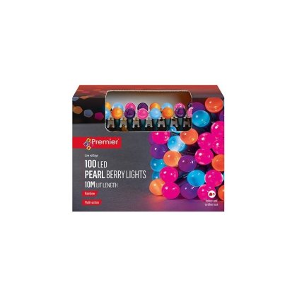 Premier Decorations Pearl Berry Multi-Action Lights 100 LED - Rainbow