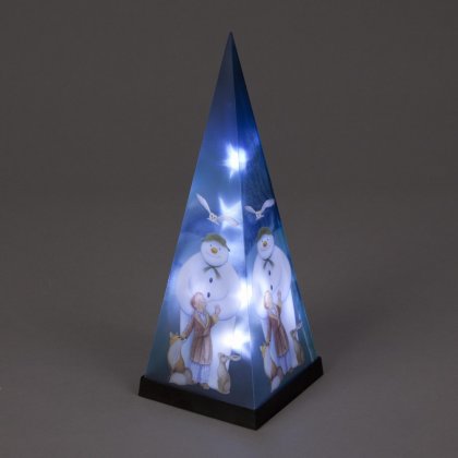 SnowTime Battery Operated Laser Pyramid 35cm - The Snowman and Friends