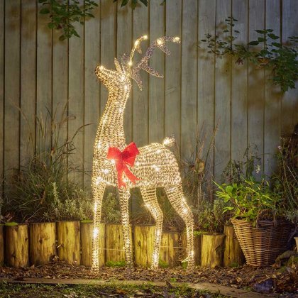 Three Kings GlitterTwist Gold Reindeer 120cm