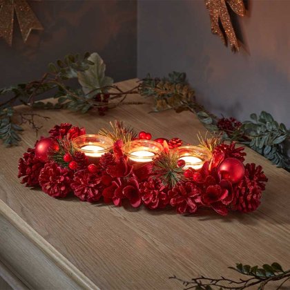 Three Kings Festive Natural Decor RubyPine Trio Candle Holder