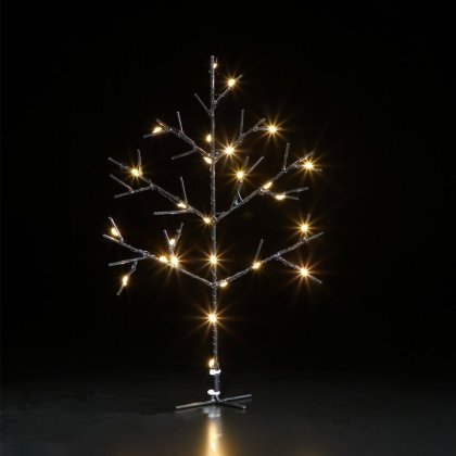 NOMA Black Metal Stick Winter Tree with 25 LED