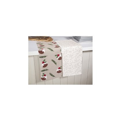 Premier Decorations Christmas Pudding Tea Towels 45 x 60cm (Set of 2)