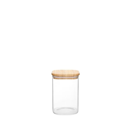 Jomafe Store&Care Square Glass Jar With Bamboo Lid - 1100ml