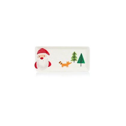 Premier Decorations Ceramic Santa Scene Rectangular Plate 29cm