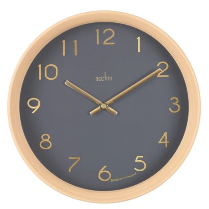 Acctim Upsilon Wall Clock Grey/Light Wood