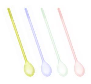 Kitchen Craft Coloured Plastic Long Sundae Spoons (Pack of 4) at ...