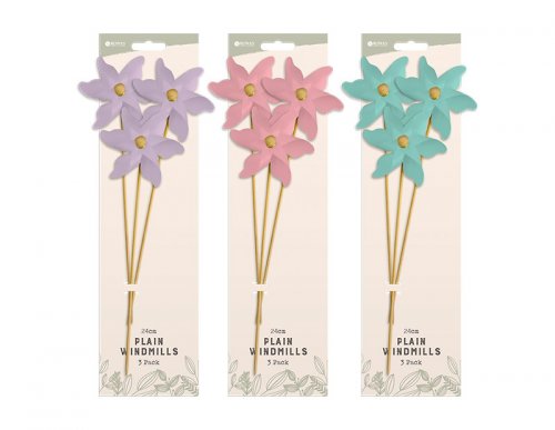 Rowan Plain Windmills 24cm 3pk - Assorted