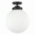 Alrik 1 Light Flush Matt Black Opal Glass IP44