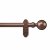 Rothley 25mm x 1219mm Curtain Pole with Solid Orb Finials & Brackets - Antique Copper