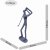 GOLFER Elur Iron Figurine 19cm Grey Shimmer