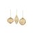 Premier Decorations 80-110mm Shiny Champagne Gold with Detail Glass Bauble - Assorted