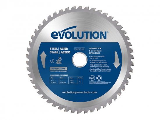 Evolution Mild Steel Cutting Mitre Saw Blade 210 x 25.4mm x 50T