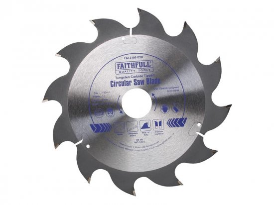 Faithfull TCT Circular Saw Blade 190 x 30mm x 12T POS