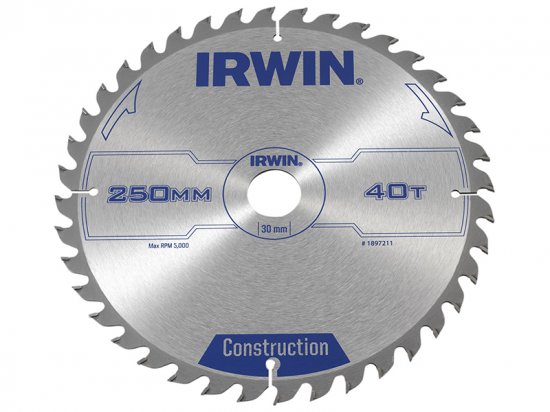 Irwin General Purpose Table & Mitre Saw Blade 250 x 30mm x 40T ATB