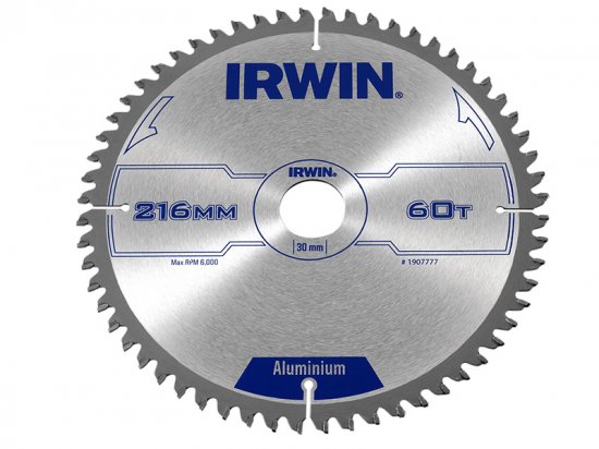 Irwin Professional Aluminium Circular Saw Blade 216 x 30mm x 60T TCG