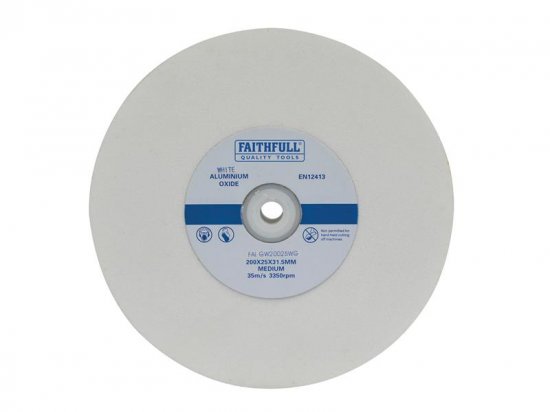 Faithfull General Purpose Grinding Wheel 200 x 25mm White Medium