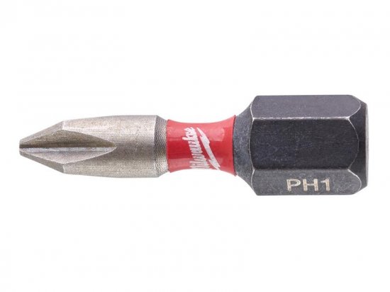 Milwaukee SHOCKWAVE Impact Duty Bits PH1 x 25mm (Pack 2)