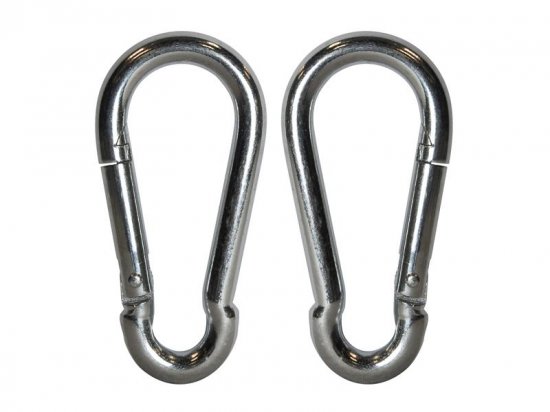 Faithfull Fire Brigade Snap Hook 8mm Zinc Plated (Pack of 2)