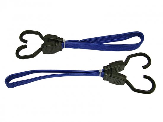 Faithfull Flat Bungee Flat Cord 46cm (18in) Blue 2 Piece