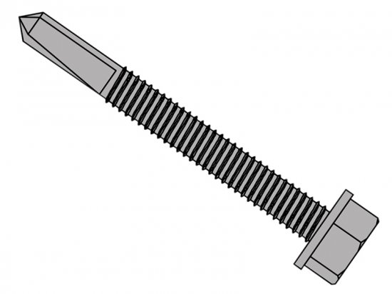 ForgeFix TechFast Roofing Sheet to Steel Hex Screw No.5 Tip 5.5 x 50mm (Box of 100)