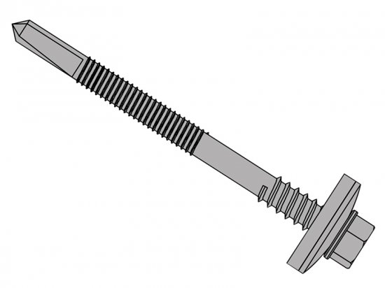 ForgeFix TechFast Composite Panels to Steel Hex Screw No.5 Tip 5.5 x 75mm (Box of 100)