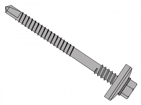 ForgeFix TechFast Composite Panels to Steel Hex Screw No.3 Tip 5.5 x 80mm (Box of 100)