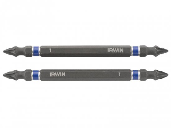 Irwin Impact Double-Ended Screwdriver Bits Pozi PZ1 100mm (Pack 2)