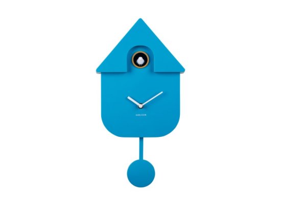 Karlsson Wall Clock Modern Cockoo - Bright Blue