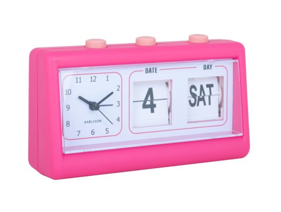 Karlsson Alarm Clock Data Flip - Bright Pink