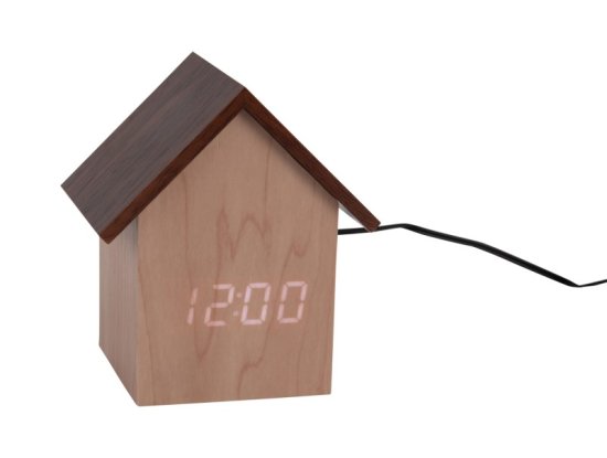 Karlsson Alarm Clock House Led - Light Wood