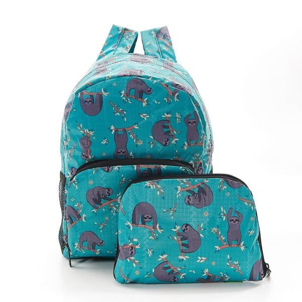 Eco Chic Teal Sloth Mini Foldable Backpack at Barnitts Online Store, UK ...