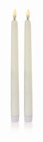 Premier Decorations 27.5cm Taper Candles with Flickerbright Flame (Pack of 2) - White