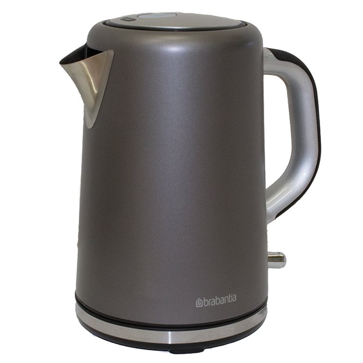 Brabantia 1.7 Litre Soft Grip Kettle Brushed Stainless Steel Platinum ...