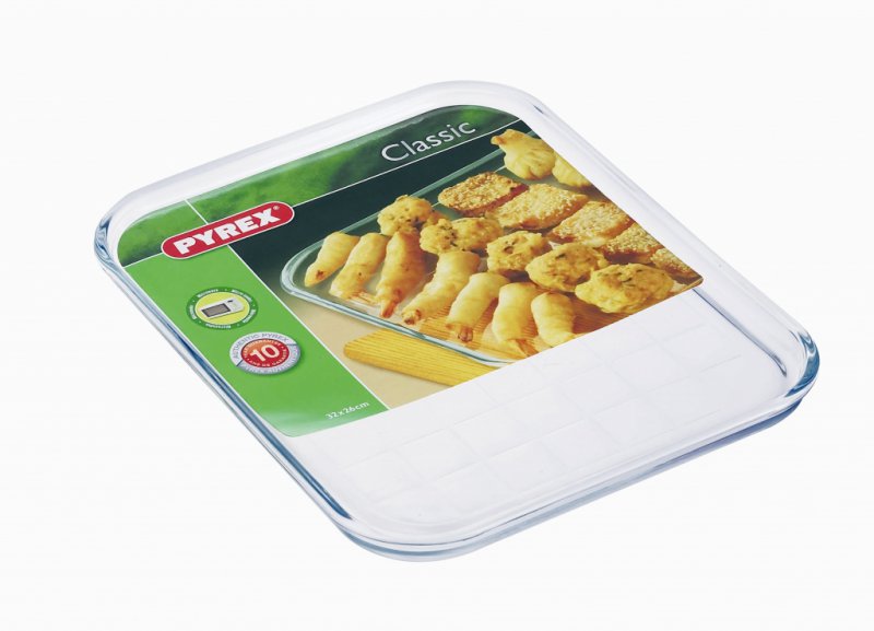 Pyrex Bake & Enjoy Glass Multipurpose Cooking Sheet Tray 32 x 26cm Clear